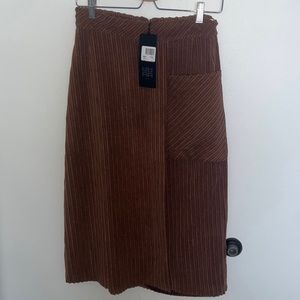 NWT RIANI BROWN WIDE WALE CORDUROY SKIRT (36/6)